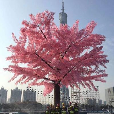 China New Large Arrial Pink Cherry Blosson Trees Wedding Decoration Artificial Fiberglass Tree for sale