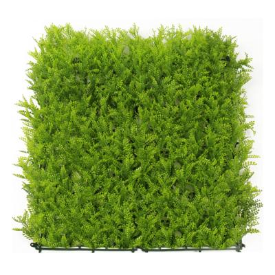 China Contemporary Plastic Landscaping Panel Green Grass Artificial Wall 50cmx50cm For Outdoor Party Backdrop for sale