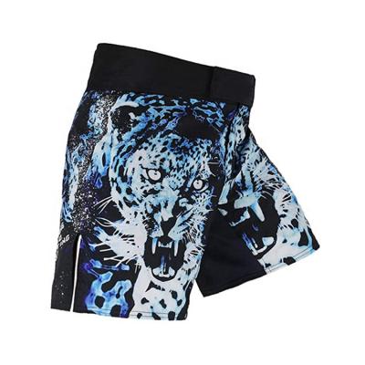 China Sublimation Printing Men's Lightweight Breathable Soft Quick Dry Pattern Men's Breathable Elastic Fitness Boxing Fighting Shorts for sale