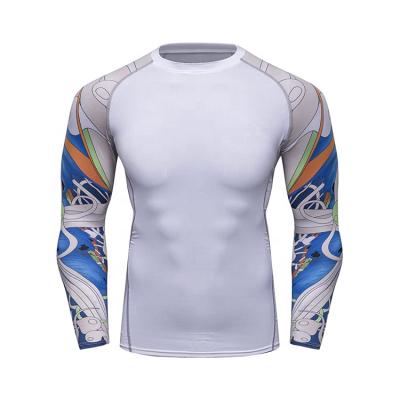 China Men's Compression Fitness Cool Dry Shirt Long Sleeve Comfortable Soft Fit Rash Guard\Quick Dry\Breathable Workout for sale