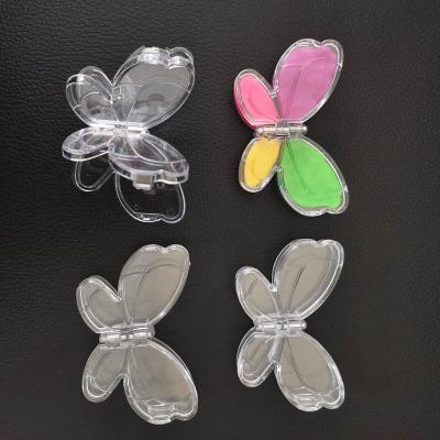 China Cosmetic cute creative clear butterfly shaped lip cream jar lipstick sample container lip balm packaging eyeshadow case for sale