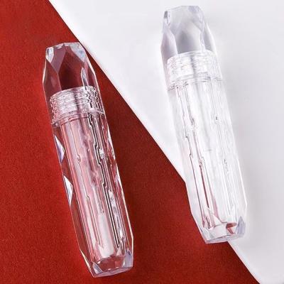 China New Diamond Shape Lipstick Lip Gloss Empty Transparent Lip Gloss Bottle Crystal Clear Tube Cosmetic Containers Thick Full Packaging 2ml for sale