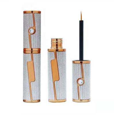 China New Style Rainbow Glitter Eyeliner Packaging Cosmetic Empty Rose Gold Mascara Container Wand Tube With Diamond 10ml for sale