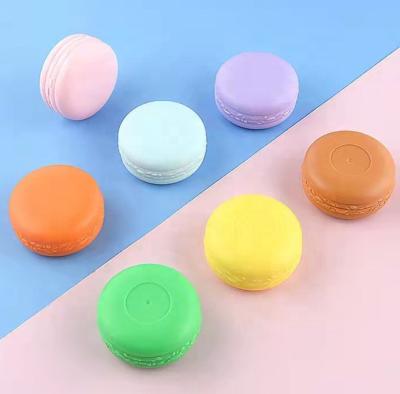 China Wholesale Empty Round Cosmetic New Cute Pink Macaron Blue Lip Balm Scrub Cosmetic Container Yellow Orange Cream Jar For Kids 5g 10g for sale