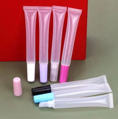 China New Low Moq Cosmetic Hot Sale Empty Light Blue Pink Black Squeeze Lip Gloss Container Tubes Rose Gold Soft Purple Lip Gloss Packaging 15ml for sale