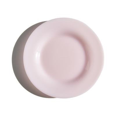 China 20.5cm/18.5cm Viable 8/7 Inch Round Durable Opal Jade Glass Mirror Wedding Food Hotel Rose Plates Gift Ornaments for sale