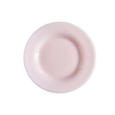 China Viable Diameter 20.5cm/18.5cm 8/7 inch Wedding Decoration and Clear Hot Opal Jade Glass Plates Wedding Banquet Decoration Plates for sale