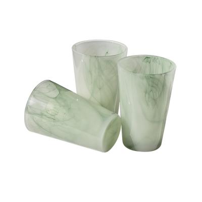 China Modern Wholesale Size 13cm Jade High Quality Creamy Colored Unbreakable Coffee Simplicity Green White Milk Glass Mug for sale