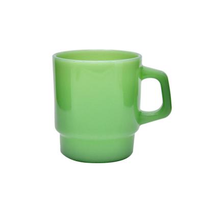 China Creative High Quality Modern Simplicity 230/400ml Jade Coffee Colored Custom Small Cup Reusable Glass Cup With Handles for sale