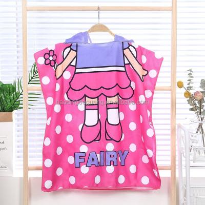 China China Factory QUICK DRY Printed Hooded Poncho Towel Kid Surf Beach Poncho Towels For Kids for sale