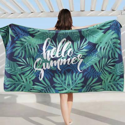 China Custom Microfiber Suede Beach Towel Travel Portable Towel Sublimation QUICK DRY Printed Quick Dry Beach Towel for sale