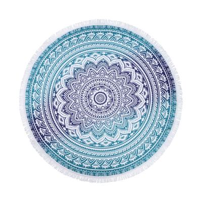 China New Design Textile Mandala Beach Towel Yoga Custom Digital Printed Round Mat QUICK DRY for sale