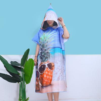 China Wholesale Microfiber Beach Surf Poncho Towel Custom Adult Hooded Changing Robe QUICK DRY for sale