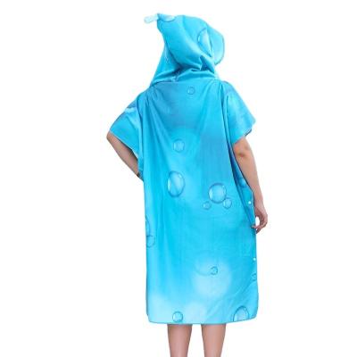 China QUICK DRY Custom Digital Printing Custom Poncho Warm Waterproof Adult Chang Microfiber Surf Poncho Swim Robe for sale