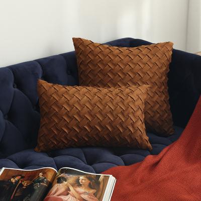 China Anti-Static 18 x 20 Colors Velvet Tile Cover 18 Velvet High Quality 3D Luxury Cushion Hand Knitting Cushion Pillow Covers Chocola for sale