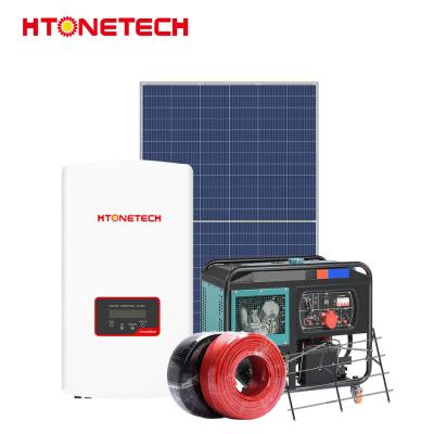 China Single Phase Pv Wind Hybrid System Solar Panels Mono 550W 10Kva Diesel Generator for sale