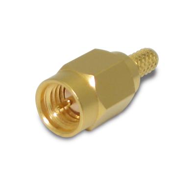 China TDRF SSMA RF Brass Connector Male Crimp Type For RG316 RG174 Cable Gold Plating for sale