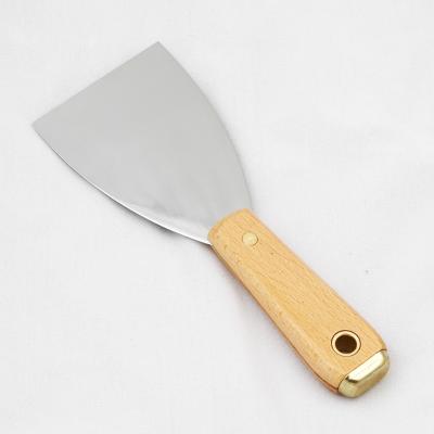 China New Tool Design Multi Function Wide Blade Putty Knife Knives Paint Scraper With Wood Handle for sale