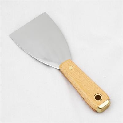 China Multi Function Tool China Wholesale 1-6 Inch Metal Putty Knives Wood Handle With Metal Hammer End for sale