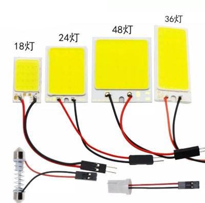 China Car T10 COB Lamp Panel Light Automotive Interior Lamp 48SMD Dome Light LED Ceiling Decorative Bulb for sale