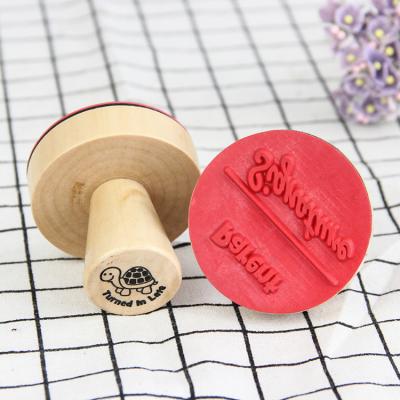 China Children's Toy Solid handle stamp children's toy wooden seal wooden log stamp environmental protection cartoon seal customization for sale