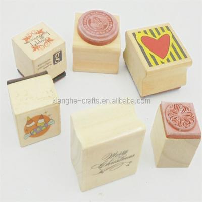 China Wholesale Custom Office Christmas Decorative Rubber Design Craft Wooden Stamp for sale