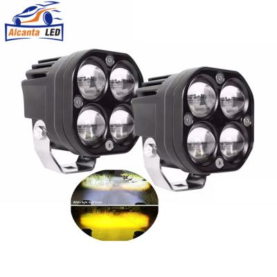 China 3 Inch Aluminum 40W 8D LED Len Work Light 12V 24V Amber Fog Driving Lamp White Spotlight For Car 4x4 Truck Mount Tractor Motorcycle Flush Mount for sale