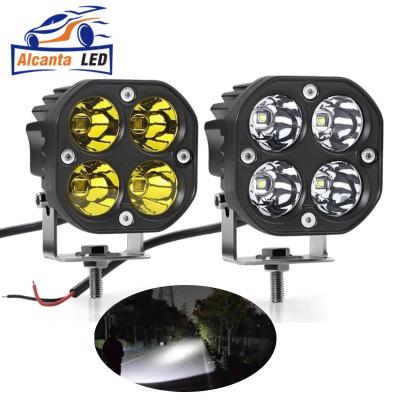 China Car Exterior Lighting 3 Inch 40W LED Headlight 4x4 Square Spot Light Waterproof Offroad LED Work Light Driving Light Yellow White for sale