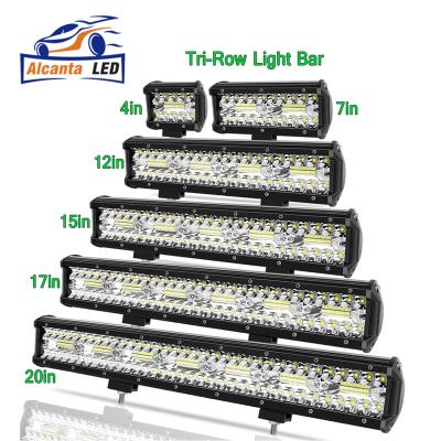 China Outdoor Car Lighting Alcanta 3 Rows LED Bar 4-28 Inch LED Light Bar Work Light Combo Beam For Truck 4x4 SUV ATV 12V 24V Offroad Car Tractor Boat for sale