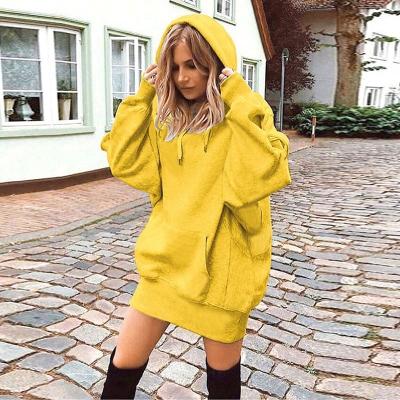 China 2021 Autumn winter women pullover solid hoodie breathable loose hoodies S to 5XL dress for sale