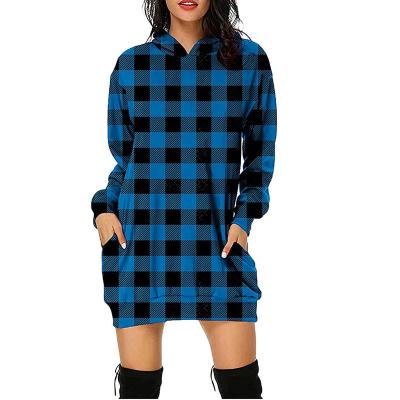 China S to 3XL European and American Plaid Women Long Breathable Hoodie for sale