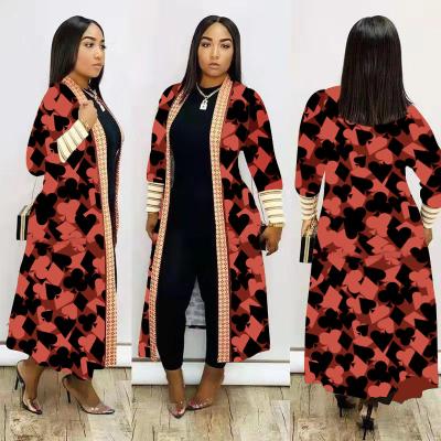 China Fashion Leopard Print Anti-Wrinkle Ribbed Winter Jackets Women's Long Coats for sale