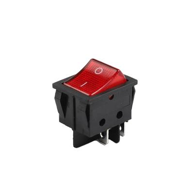 China ON-OFF-ON YAOHUI ON Single Pole KCD4 DPST 16A 250VAC Rocker Switch with 12V LED for sale