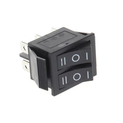 China China KCD6 Automotive 250vac Rocker Switch 6pin Double Pole 6a Black for sale