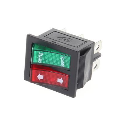 China Simple/Cheap Double Button Rocker Switch For Dispenser/Desk Lamp Scooter Turn On /turn Down Function Switch Form Spst Double KCD6 for sale