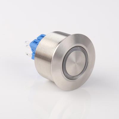 China Stainless No Momentary Lock Row Toilet Knob 30mm Stainless Single Metal Push Button for sale