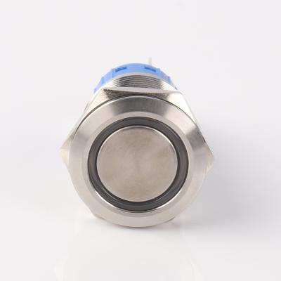 China Flat Led Metal Push Button Switch Stainless Steel Head Self Switch Button Flat Lock Led Different Types for sale