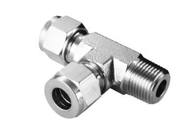 China Union Tees Metal Compression Fittings Connector Precision Stainless Steel for sale