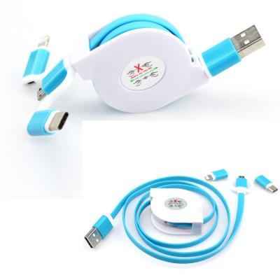 China MP3/MP4 Player Feiyida High Quality Universal 1m 2m 3 3m Retractable In 1 Multi USB 5V 2.1A Fast Charging Cable For Mobile Phone for sale