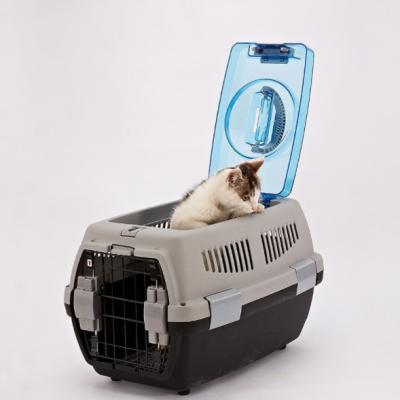 China Amazon Breathable Hot Sale Portable Pet Travel Carrier Cages Cat Flight Cages Plastic Dog Airline Carrier for sale