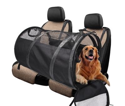 China Breathable Pet Reinforce Waterproof Car Booster Portable Breathable Seat Bag With Carrier Safety Belt Large Dog Stable Storage Pack for sale