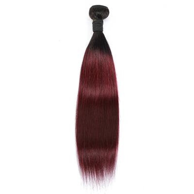 China Good Texture Can Keep Long Time Wholesale Dropshipping Virgin Cuticle Aligned Raw Indian Hair Color Silky Straight Hair Bundles 1B/99J Ombre Hair Bundles for sale