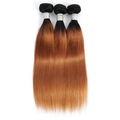 China Good Texture Can Keep Long Time Factory Price Wholesale Virgin Cuticle Aligned Extension Mink Brazilian Straight Hair Bundles 1B/30 Hair Ombre Hair Bundles for sale