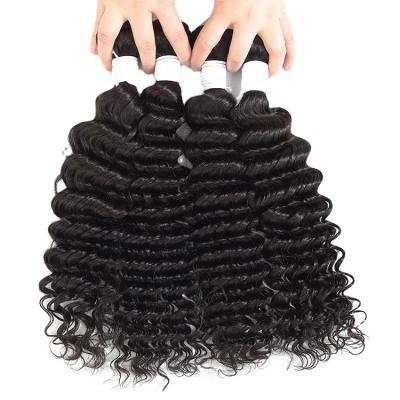 China Good Texture Can Keep Dropshipping 10a Remy Peruvian Cuticle Aligned Hair 100% Deep Wave Hair Bundles Apple Girl Long Time Cheap Wholesale Hair Extension for sale