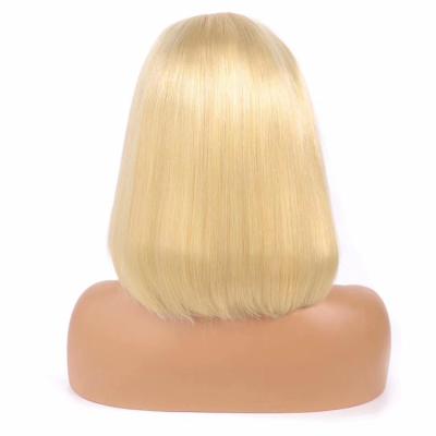 China Good Texture Can Keep Raw Indian Lace Front Wig, 613 Blonde Bob Wig, Virgin Human Hair Wholesale Long Time Cuticle Aligned Straight Hair 613 Blonde Bob Wig for sale