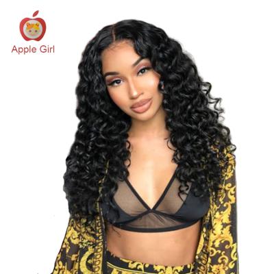 China Good Texture Can Keep Deep Wave Hair Brazilian Hair Wigs Long Time, 13x4 Lace Front Human Hair Wigs, Pre Plucked With Baby Hair Lace Wigs For Black Women for sale