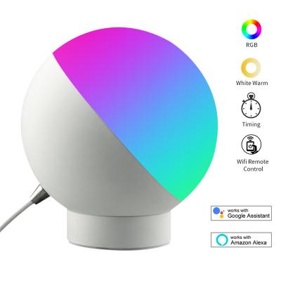 China Modern Smart Dimmer Tuya Moon Shape CCT RGB Led Smart Table Lamp For Bedrooms for sale