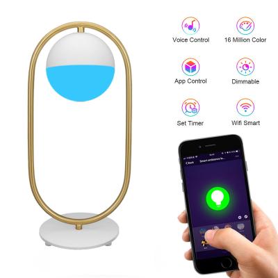 China Contemporary Tuya WiFi Dimmable Table Lamp Night Light Smart APP Control Colorful Voice Control Works with Alexa Google Home Smart Home for sale