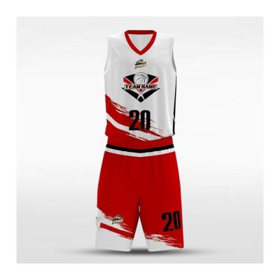 China Breathable 100% Polyester Battle Wolf Custom Sublimated V Neck Basketball Shirts for sale