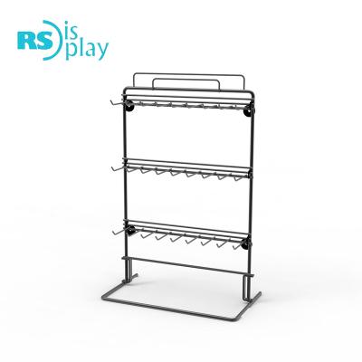 China Small Ware Display 3 Tiers Small Metal Wire Countertops Hanging Pen And Other Display Racks For Pen for sale